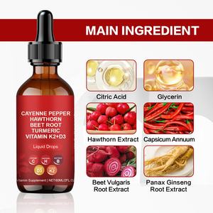 Shopify Dropshipping Hepsi Bir Arada Formül Doğal <span class=keywords><strong>Vitamin</strong></span> D3+K2 Oral Sıvı Takviyeleri Kırmızı Biber Pancar Bitkisel Damlalar - Product Image 4