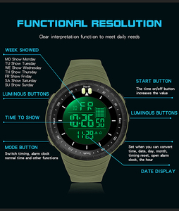 Montre numérique SANDA 6071 pour hommes, montres de sport, montre électronique LED pour hommes, montre-bracelet pour hommes, montre-bracelet étanche - Product Image 5