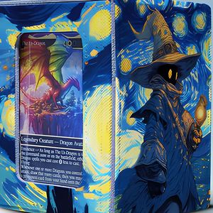Boîte de rangement pour jeux de cartes TCG, boîte de rangement magnétique sécurisée avec affichage du commandant, capacité de 100+ cartes sous étui, Star Mage, cuir PU - Product Image 6