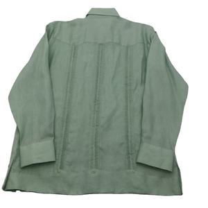 Camicia Guayabera anteriore con quattro tasche a maniche lunghe in <span class=keywords><strong>lino</strong></span> 100% <span class=keywords><strong>di</strong></span> alta qualità da <span class=keywords><strong>uomo</strong></span> - Product Image 2