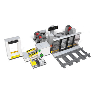 Blocchi da Costruzione MOC con Particelle Piccole per Decorazione <span class=keywords><strong>Stazione</strong></span> Metro, Cancello, Porta di Controllo Bagagli e Binario - Product Image 4