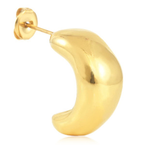 Gold <b>Moon</b> Shape Stud <b>Earrings</b> Titanium Steel U Shape Fashion <b>Earrings</b> 19039 - Product Image 5