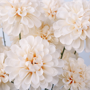 Artificial Dahlia <b>Flowers</b> Plastic <b>Silk</b> Scented 3 Heads Home Decor Wedding Arrangements - Product Image 3