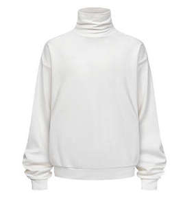 Sudadera de Algodón Holgada <span class=keywords><strong>con</strong></span> Cuello Alto <span class=keywords><strong>y</strong></span> Logotipo Personalizado para Hombre, de Manga Larga, Color Sólido, Hombros Caídos, Transpirable, 305 g/m² - Product Image 2