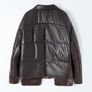 901 Nouveaux produits 2025 Manteau en duvet de canard <span class=keywords><strong>blanc</strong></span> haut de gamme Col en V Peau de mouton cirée à l'huile Veste en duvet pour femmes - Product Image 4