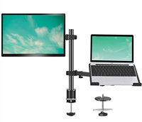 Support de bureau réglable pour ordinateur portable avec plateau de clavier, support de montage pour moniteur d'ordinateur portable