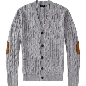 FOXA Mens Cable Knit Cardigan Sweater V Neck Button <b>Down</b> With Pockets Thick Winter Warm Sweaters Regular Sleeve Solid Pattern - Product Image 6