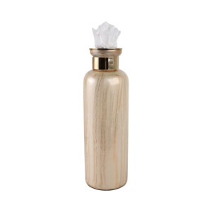 Vaso cilindrico con coperchio in cristallo per decorare il soggiorno, vaso di vetro per fiori, per la casa, l'ufficio, il tavolo, un tocco glamour. - Product Image 2