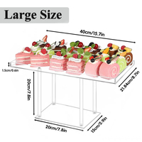 Support de présentation de nourriture en PMMA transparent pour cupcakes, pâtisseries, biscuits, desserts, plateaux de service, supports de buffet, supports de présentation de nourriture pour mariage, anniversaire, facile