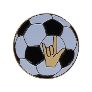 Custom Iron Silver Plated Football Team Soft Enamel Lapel Pin China Factory Manufacturers Challenge China Pin Sport Gifts