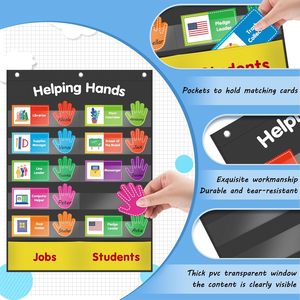 Tabla de Tareas para el Aula con Diseño de Manos Ayudantes, Tabla de Gestión de Tareas, Material Didáctico para Preescolar - Product Image 3