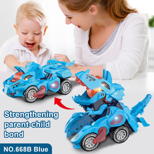 Personnalisé 2 en 1 automatique <span class=keywords><strong>dinosaure</strong></span> <span class=keywords><strong>transformer</strong></span> voiture jouets avec lumière et musique véhicule électrique cadeaux pour garçons - Product Image 4