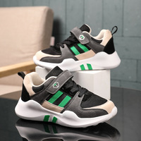 Sepatu Lari Anak Laki-Laki Grosir Tren Mode Musim Gugur Bahan Mesh Bernapas Sol EVA Sol Empuk Model Slip-On Motif Cetak