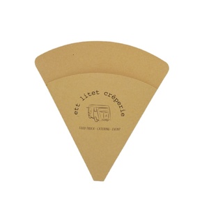 <span class=keywords><strong>Cono</strong></span> de Papel Ecológico Reciclado con Logotipo Impreso para Alimentos, Soporte para Crepas y Waffles para Food Truck - Product Image 1