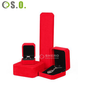 Multi Color Velvet Jewelry Box <b>Set</b> with Custom Logo for Rings Earrings Necklaces for Bulk Wholesale Orders - Product Image 5