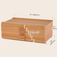 Boîte de rangement pour fournitures d'artiste en bois à 6 tiroirs améliorée avec séparateurs amovibles, organisateur portable en bois de hêtre de qualité supérieure