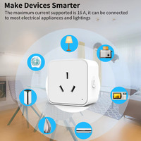 Prise intelligente standard australienne 16A avec moniteur de puissance, contrôle par application Smart Life WiFi, prise intelligente AU compatible Alexa, fonction minuterie
