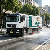 Fabricant chinois Sinotruk SITRAK 4x2 Camion de balayage et de lavage multifonctionnel Pompe Nettoyeur de voirie à aspiration Balayeuse sanitaire Garantie 1 an