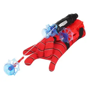 新着スパイダーマンウェブシューター教育玩具スパイダーおもちゃプラスチックコスプレ壁取り付け可能な吸盤発売コスチュームおもちゃ