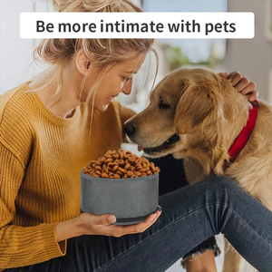 Mangkuk anjing nilon lipat portabel tahan air makanan hewan peliharaan & wadah air untuk perjalanan & penggunaan luar ruangan dengan Logo warna yang dapat disesuaikan - Product Image 4