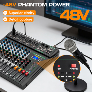 Bàn trộn âm thanh chuyên nghiệp 8 kênh XTUGA CT8, card âm thanh, thiết bị trộn âm thanh, bàn trộn âm thanh, thiết bị thu âm âm thanh - Product Image 6