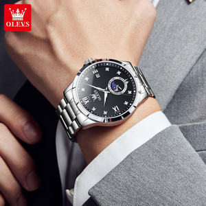   Reloj de Cuarzo con Logotipo Personalizado 2956 para Hombre, Diseño OEM, Acero Inoxidable, Resistente al Agua, Fase Lunar, Diamantes, Cronógrafo, Deportivo y Elegante - Product Image 3