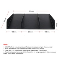 Aileron de voiture universel 22 pouces x 21 pouces en ABS à 4 ailettes, noir, décoration d'aileron, diffuseur de pare-chocs arrière