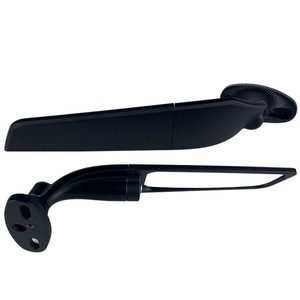 Rétroviseur latéral aérodynamique pour moto sportive, rétroviseur arrière élégant noir avec ailettes, pièce de modification universelle pour moto - Product Image 5