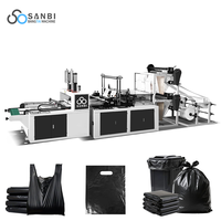 Machine de fabrication de sacs en plastique et nylon à double couche et quatre lignes avec soudures inférieures, en promotion