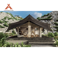 Tente de camping de luxe Kawagebo Kamp pour 1 à 2 personnes, en toile imperméable PVDF, safari glamping, avec salle de bain, pour les stations balnéaires et les hôtels en plein air