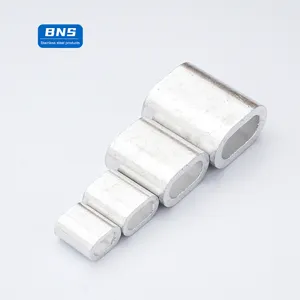 BNS Oval Compression Cable Rod Cable Line End 10 Girl DIN3093 Aluminum Oval Crimping Loop Sleeve For Securing Wire Rope Clamp