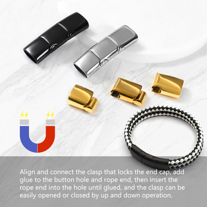 Cierres Magnéticos Planos de Acero Inoxidable Hobbyworker, Cierres Magnéticos para Cordones de Cuero, Terminales para Joyería y Accesorios - Product Image 5