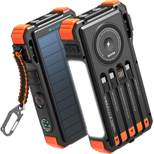 Montre connectée 2026 avec charge sans fil, charge rapide pour téléphone, batterie solaire 20W, étanche, lampe d'extérieur avec 4 câbles - Product Image 1