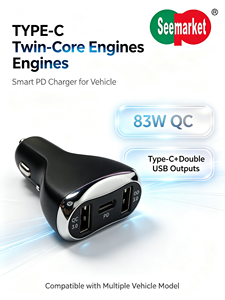 Chargeur de voiture rapide 65W, double USB-A type-C, chargeur de téléphone pour voiture, charge rapide QC3.0 PD, prise allume-cigare, adaptateur d'alimentation pour voiture - Product Image 2