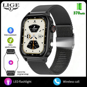 นาฬิกาสมาร์ทวอทช์รุ่นใหม่ LIGE KM02 หน้าจอสัมผัส HD ขนาดใหญ่ วัดอัตราการเต้นของหัวใจ วัดออกซิเจนในเลือด ฟังเพลง ดูผลการแข่งขันกีฬา รับสายโทรศัพท์ - Product Image 3