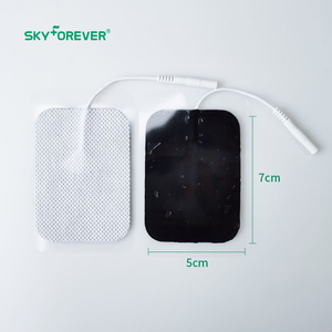 SKYFOREVER Électrodes TENS 50x70mm Non Tissées avec Câble Pin 2.0mm Auto-adhésives Réutilisables pour Appareil EMS - Product Image 2