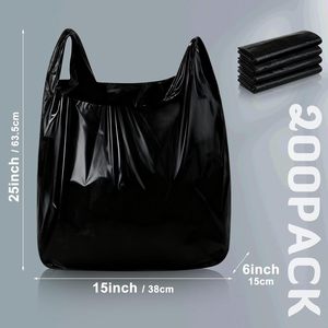 <b>Extra</b> <b>Large</b> Heavy Duty Reusable Plastic T-Shirt Shopping Bags with Handles for Retail, Grocery, Restaurant and Business Use - Product Image 2