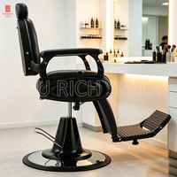 Fauteuil de Barbier Vintage Robuste Inclinable en Cuir PU avec Base Chromée – Mobilier de Salon – Vente Directe Usine
