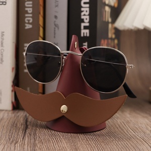 Boshiho Customized Durable Pu Leather Beard Shape Eyeglasses <b>Case</b> & Display Stand Foldable Organizer <b>for</b> Eyeglasses <b>Sunglasses</b> - Product Image 6