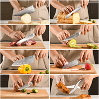 Juego Completo de Cuchillos de Cocina Damascus, Juego de 10 Piezas, Utensilios de Cocina Comerciales para Cocina Occidental, Suministro en Grandes Cantidades