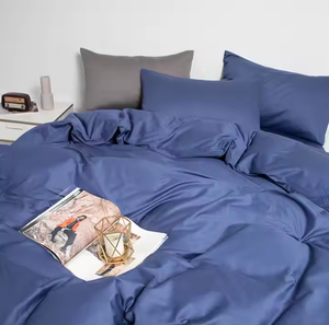 Set di biancheria da letto 4 pezzi eco-friendly per tutte le stagioni in cotone 100% copripiumino di alta qualità lenzuola tessuto stile Design semplice borsa - Product Image 5