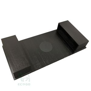 Table d'appoint pliable moderne en bambou laqué noir pour canapé, design antidérapant pour collations et boissons - Product Image 6