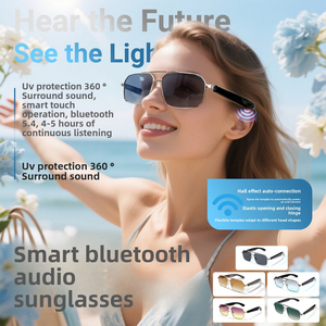 Gafas Inteligentes con IA, Encendido/Apagado Automático, Diseño <span class=keywords><strong>de</strong></span> Bisagra Metálica, para Escuchar Música, Traducción <span class=keywords><strong>de</strong></span> Conversaciones, Gafas Vestibles - Product Image 1
