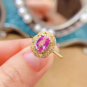 Anillo de Plata de Ley 925 con Baño de Oro de 18k y Zafiro/Rubí Natural para Mujer, Uso Diario, Regalo, Venta al Por Mayor de Fábrica - Product Image 6