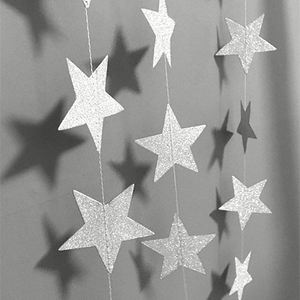 Multicolor <b>Glitter</b> Star Paper Garland Party Decoration Hanging Streamer for Birthday Christmas New Year - Product Image 4