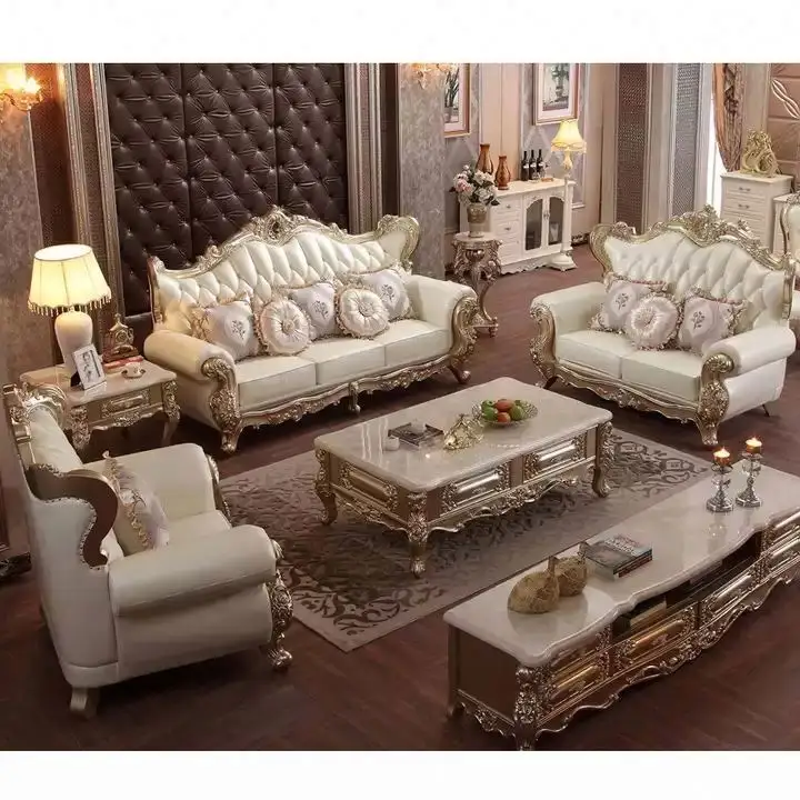 Conjunto de sofá barroco novo clássico para sala de estar, uso específico e aparência antiga