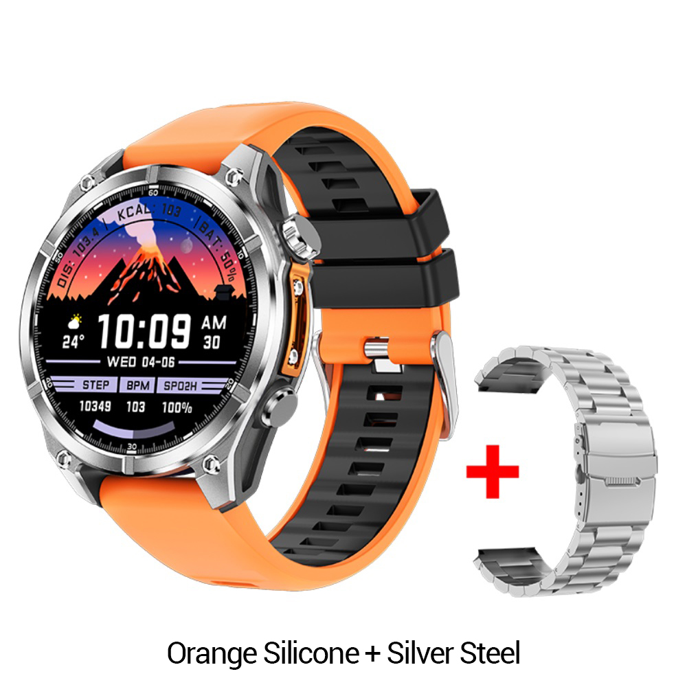 Silicone orange + acier argenté