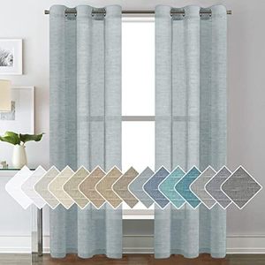 Rideaux en voile de lin synthétique prêts à poser, personnalisés XinLan, rideaux transparents doux et diffuseurs de lumière pour l'intimité - Product Image 6