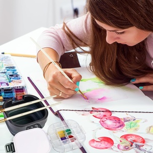 Boîte de rangement pour <span class=keywords><strong>peinture</strong></span> étanche à l'air, <span class=keywords><strong>palette</strong></span> de 16 compartiments <span class=keywords><strong>avec</strong></span> <span class=keywords><strong>couvercle</strong></span>, comprenant un bac à pinceaux - Product Image 6