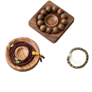 Bandeja de exhibición de joyas de madera de nogal, organizador cuadrado de madera maciza para pulseras de cuentas, para cuentas sueltas y accesorios - Product Image 4